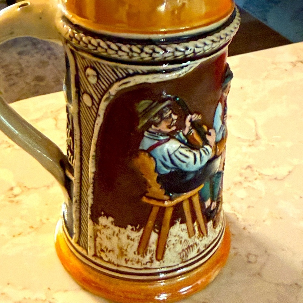 Vintage Ceramic Beer Stein with Handle